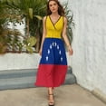 thumbnail image 3 of Venezuela Flag Womens Night Club Maxi Dress V Neck Sleeveless Bohemia Long Dresses, 3 of 9