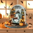 thumbnail image 3 of Homemoh Halloween Ghost Read Book with Pumpkin Ornament, Halloween Spooky Ornament, Reading Room Christmas Ornament, Halloween Ghost 2D Acrylic Flat Hangings Gift for Book Lovers, 3 of 6