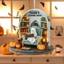 Halloween Spooky Ornament Halloween Spooky Reading Hanging Decoration Ghost Hanging Ornaments Decorative for Holiday Party Craft Supplies Indoor Home Decoration