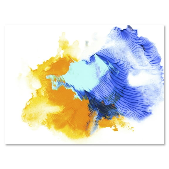 Designart ' Abstract Orange and Blue Clouds ' Modern Canvas Wall Art Print