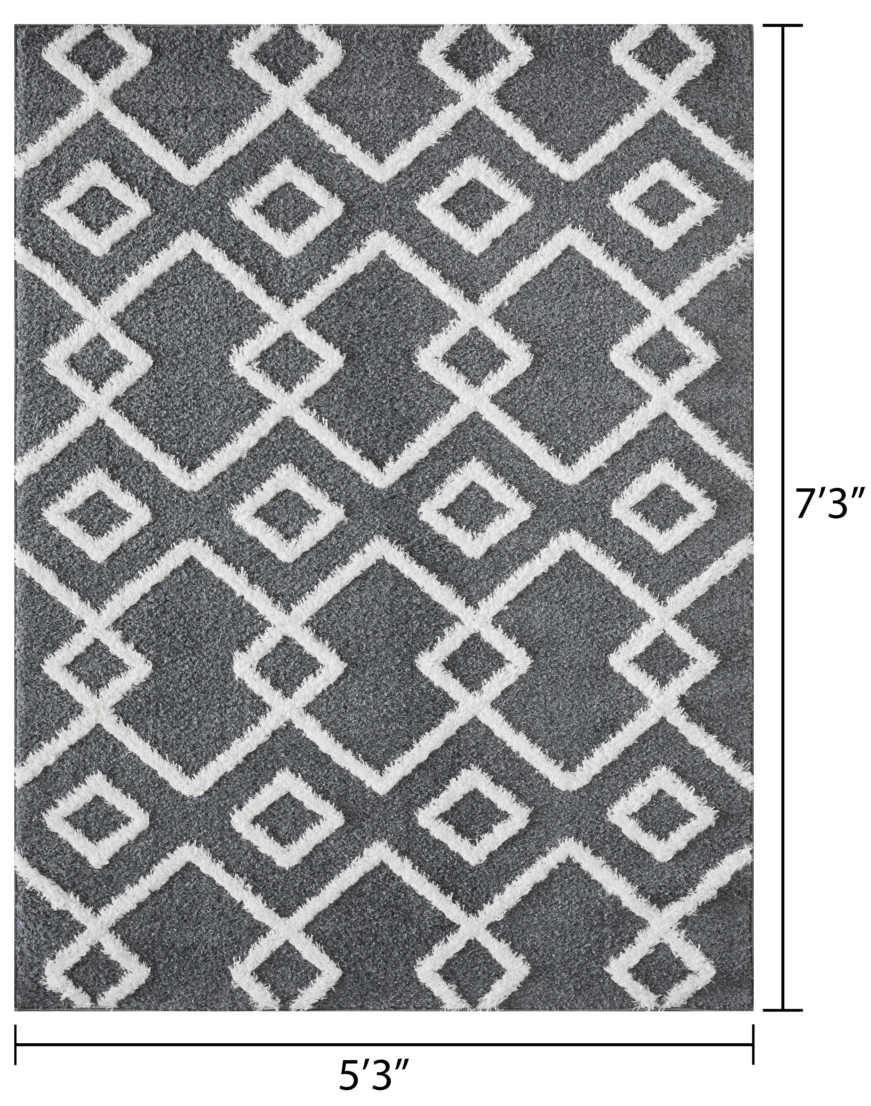 Loomaknoti Vemoa Adeta 5' x 7' Blue Geometric Indoor Area Rug