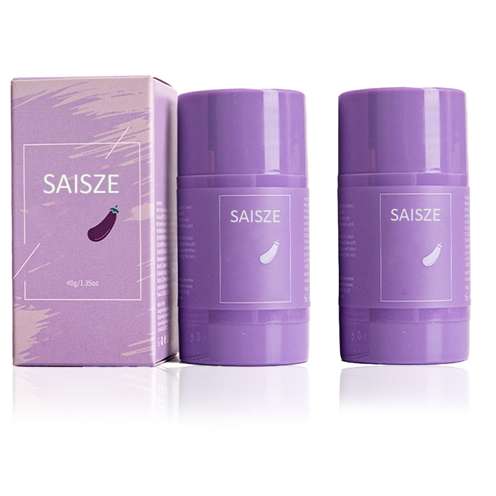 2 Pcs Eggplant Mask Purifying Clay Stick, Face Moisturizes Oil Control