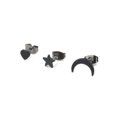 thumbnail image 4 of 3PCS/Set Femmes Étoile Lune Coeur Forme Goujons Soirée Parti Boucles d'Oreilles Fille Soirée Partie Prom Boucles d'Oreilles Punk Strass Oreille Clous, 4 of 8
