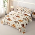 thumbnail image 3 of Homewish Western Cowboy Hot Quilt King,Vintage Stars King Coverlet Set,Brown Cream,3pcs, 3 of 7