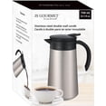 thumbnail image 2 of JS Gourmet 25.3oz (1200ml) Stainless Steel Double Walled Insulated Silver Coffee Carafe Dispenser, Airpot Keeps Beverages Hot, 2 of 4
