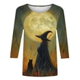 thumbnail image 6 of AGWOLF Halloween Shirts for Women Plus Size Witches Gather T-Shirt Fall Casual Holiday Tee Witch Graphic Short Sleeve Vintage Salem Top Brown XXXL, 6 of 6