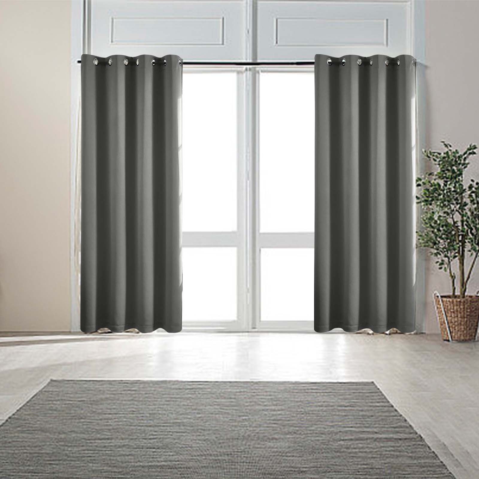Blackout Curtains 84 Inch Length 2 Panels Set, Thermal Insulated Long Curtains& Drapes 2 Burg, Room Darkening Grommet Drapes for Living Room Bedroom Window (W52 x L84 Inch, Dark Gray)