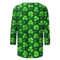 thumbnail image 4 of Hxlamzoo St. Patrick's Day Shirt Women 2026 Casual 3/4 Sleeve Irish Clover Shirts Funny Saint Patrick's Tunic Tops, 4 of 5