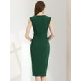 thumbnail image 3 of DARING DIVA Slim Fit Sleeveless Work Dress XL Dark Green, 3 of 6