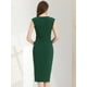 thumbnail image 3 of Vestido tubo de trabajo con cuello redondo para mujer, ajustado, sin mangas, vestidos de lápiz Verde Oscuro L, 3 of 6