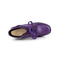 thumbnail image 4 of BLISSFUL STEP Women's Boots Zip Block Heel Platform Ankle Combat Boots Purple 9, 4 of 7
