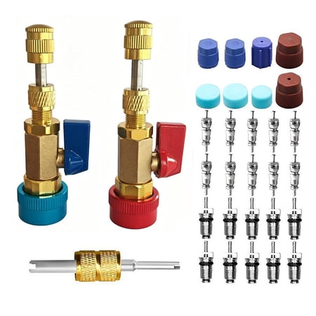 1 Set R134A Valve Core Quick Remover Installer Tool Kit High Low Pressure AC Valve Core Removal Tool