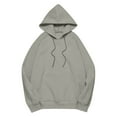 thumbnail image 4 of HAPIMO Women's Oversize Hoodies Casual Long Sleeve Pullover Tops Fall Classic Comfy Hoodie Solid Kangaroo Pocket Hooded Sweatshirts Gray S, 4 of 5