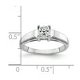 thumbnail image 2 of Solid 14k White Gold 4mm Princess Cut Cubic Zirconia CZ Anniversary Ring Band Size 7.5, 2 of 3