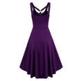 thumbnail image 5 of Huowey Vampire Gothic Dresses Women Halloween High-Low Fancy Cosplay Party Gown Spaghetti Strap Scoop Neck Eye-Catching Halloween Dress,Purple,L, 5 of 5