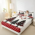 thumbnail image 4 of jejeloiu Christmas Tree Queen Sheet Sets,Happy New Year Flat Sheet,Red Black White Queen Fitted Sheet For Children,Super Cozy Room Decor,4-Piece, 4 of 7