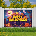 thumbnail image 2 of Pumpkin Design Halloween Banner Decorative Ghost Design Fall Theme for Party Decoration Halloween Decor Spooky Event Indoor Celebration, 2 of 5