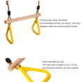 thumbnail image 4 of Wooden Children Trapeze Swing Bar With Rings Wooden Playset With Plastic Rings Gym Rings For Kids Adults, 4 of 7