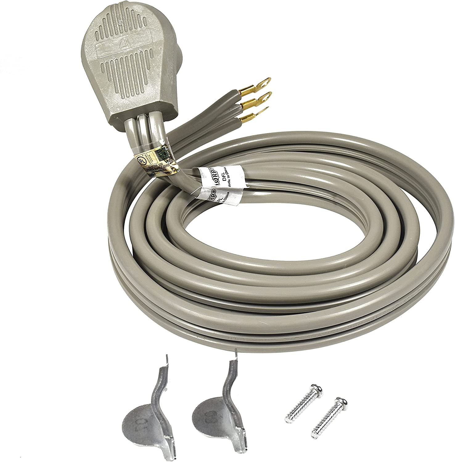 HQRP 3-Prong Electric Dryer AC Power Cord 30-Amp (NEMA 10-30P to 3-Wire), 6-Feet, UL Listed