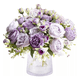 thumbnail image 1 of Flores Peonias Artificiales Ramo Decoración Hogar Bodas Xtellar morado, 1 of 3