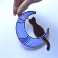 thumbnail image 3 of Colgante de gato Luna Colgante de espalda de gato color acrílico silueta Regalo de gato Decoración Colgante, 3 of 3