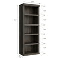 thumbnail image 2 of 5 Tier Bookcase, Farmhouse Book Shelf with Storage Open Display Bookshelves, 67.4" Tall Book Case Wooden 5 Shelf Bookcase Home Decor Furniture for Home Office, Living Room, Bed Room - Grey, 2 of 9