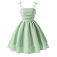 thumbnail image 2 of Ulitacool Girls' Dresses Summer Crewneck Sundress Sleeveless Cartoon Graphic Dresses Soft Clothing 14-15 Years Green, 2 of 6
