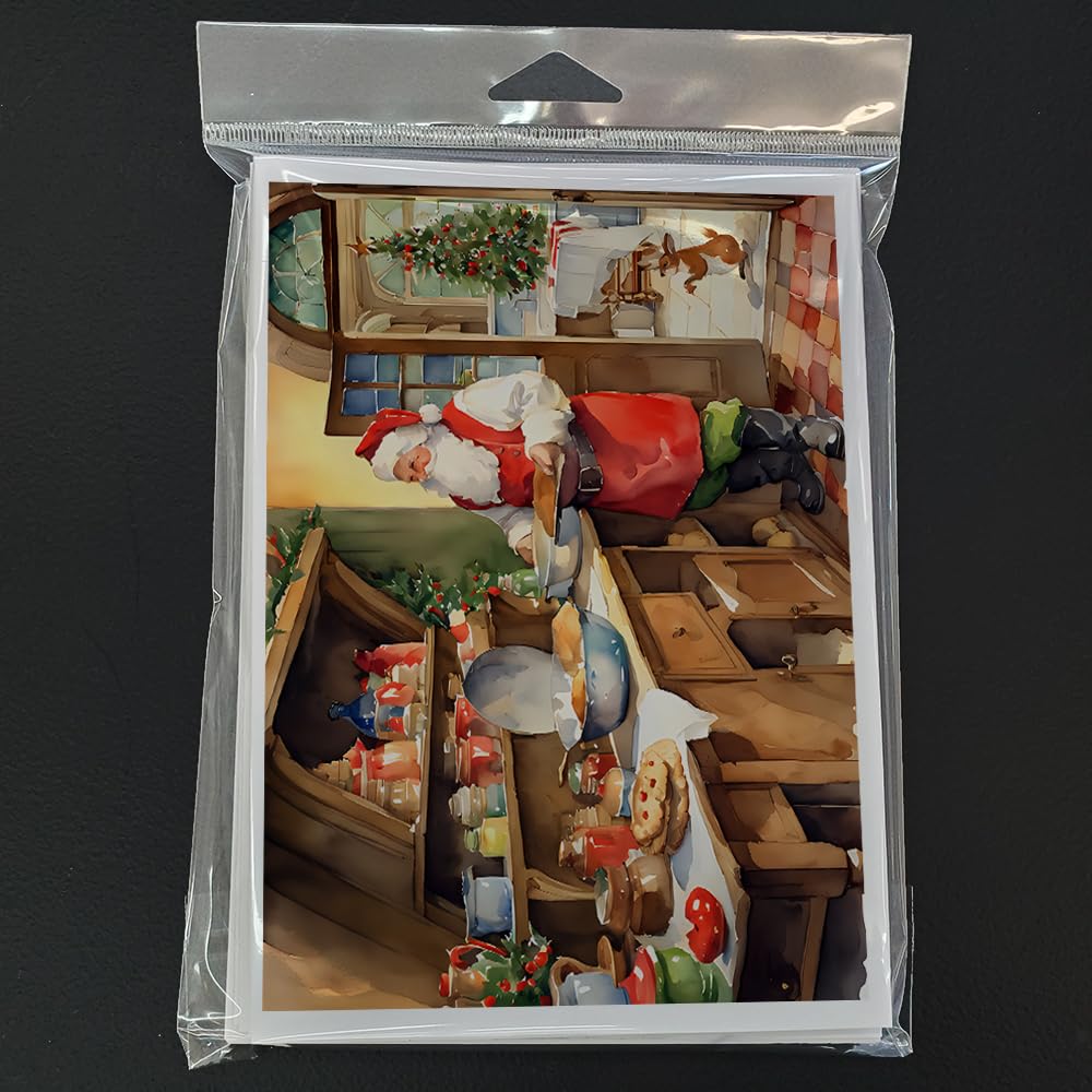Cookies with Santa Claus Greeting Cards Pack of 8 7 in x 5 in