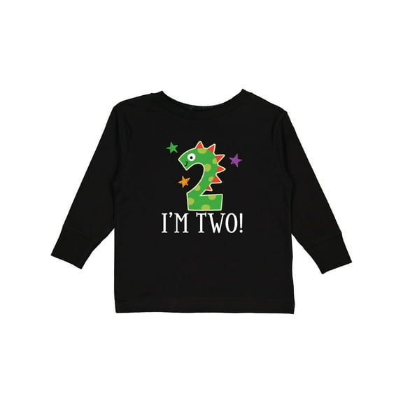 Inktastic 2nd Birthday Dinosaur Party 2 Year Old Boys or Girls Long Sleeve Toddler T-Shirt