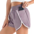 thumbnail image 4 of Lounge Shorts Women! Audhol Women's Athletic Workout Shorts Elastic Waist Running Pockets Pants Womens Summer Shorts Purple XL, 4 of 6