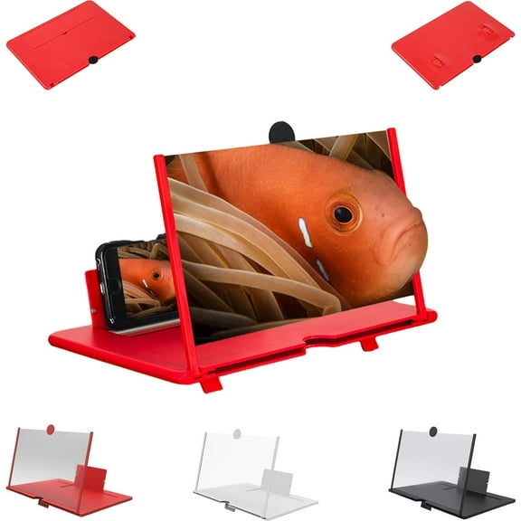 2026 Screen Magnifier for Cell Phone, 10Inch HD Mobile Screen Magnifier Version Clear, Lightweight and Foldable Phone Screen Magnifier for Watching Movies Videos (Red, 10 in)