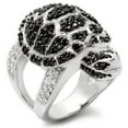 thumbnail image 1 of Bague en Laiton Rhodium & Ruthénium avec Jet AAA CZ&44; - Taille 10, 1 of 1