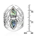 thumbnail image 4 of Grand Reflection Filigree Teardrop Abalone Sterling Silver Ring-8, 4 of 5