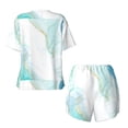 thumbnail image 5 of Lsque Gold Lines Marble Watercolor Women's Short-Sleeved Pajama Set - 2 Piece Soft and Lightweight Sleepwear Set-X-Large, 5 of 9