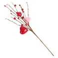 thumbnail image 2 of XJGHHSY 3 Pcs Valentines Decorations Day Artificial Flowers Picks Decor - Berry Stems with Red Heart Gifts for the Home Table Centerpieces,Hot Pink, 2 of 8