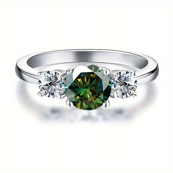 1 Carat Moissanite Ring - 18K Gold Plated 925 Silver Jewelry, Ideal for Birthdays, Mothers Day, and Valentines Day Gift