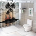 thumbnail image 7 of Orinice  Country Nature Summer Shower Curtain for Bathroom,Butterfly and Palm Tree Saioat Fabric Shower Curtain with Hooks,Vintage Wood Board Bathroom Curtain Shower Set,  69x72, 7 of 7