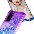 thumbnail image 5 of Case for Galaxy A26 5G,Flowing Bling Liquid Gradient Sparkle Moving Glitter Quicksand Waterfall Anti-Fall Girls Women Protect Phone Case for Samsung Galaxy A26 5G (Purple/Blue), 5 of 14