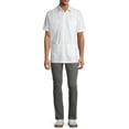 thumbnail image 2 of Cafe Luna Men's and Big Men's Cotton Blend Pintuck Short Sleeve Guayabera Shirt, Sizes S-5XL, 2 of 7