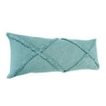 thumbnail image 3 of Ox Bay Sara 14" x 36" Canal Blue Shag Diamond Cotton Adult Decorative Throw Pillow, 3 of 9