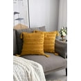thumbnail image 3 of ZECATL Yellow Throw Pillow Covers: 2 Pack 18x18 Inch Boho Striped Cotton Linen Rectangular Decorative Pillow Cases with Tassels for Farmhouse Couch Sofa Chair, 3 of 8