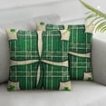 thumbnail image 3 of nygtbtfer  St Patricks Day Decorations Throw Pillow Covers  Set of2 Scottish Tartan Plaid St Patricks Day Hat Farmhouse Classic Decorative Square Cushion Cases for Sofa Couch White, 3 of 7
