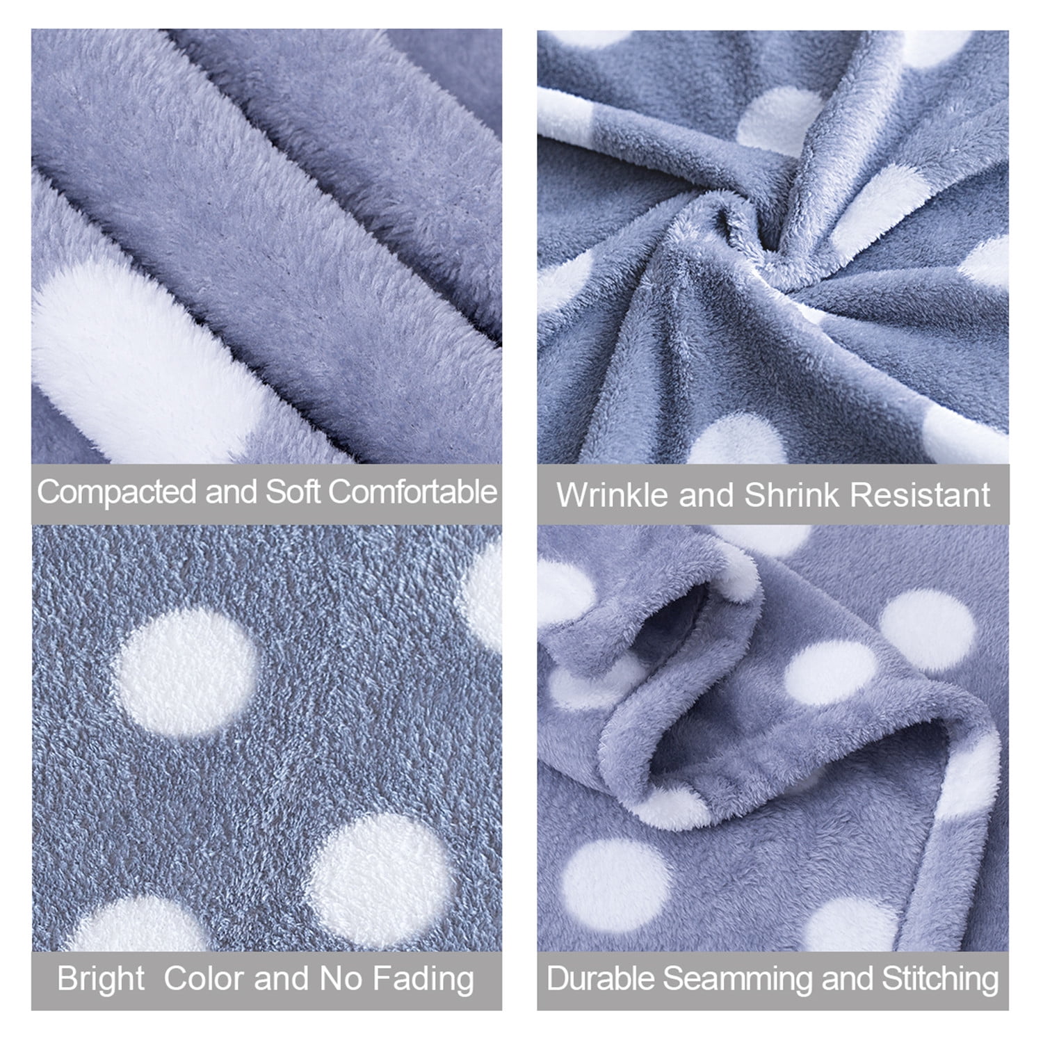 Throw Blanket 50"x60" Soft Flannel Fleece Lap Throw Blanket for Sofa Couch Travel