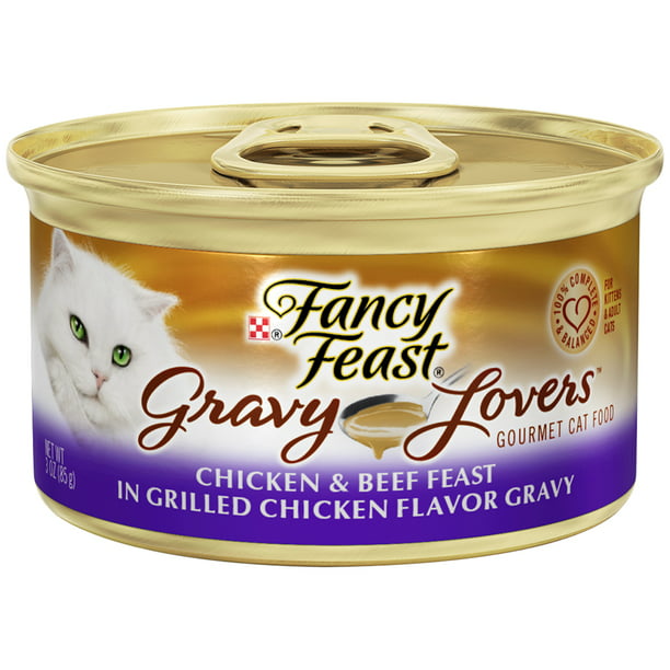 (4 Pack) Fancy Feast Gravy Lovers Chicken & Beef Feast in Grilled