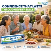 DenSurefit Lower Denture Reline Kit, 3-6 Month Soft Silicone Dentures Repair Set to Refit, Improve and Tighten, Easy to Use Reline Set with Larger Primer and Applicators for Comfortable Fit