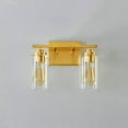 thumbnail image 3 of Kawoti  2-Light Dimmable Bathroom Vanity Light with Clear Glass Shade Antiqued Brass, 3 of 5