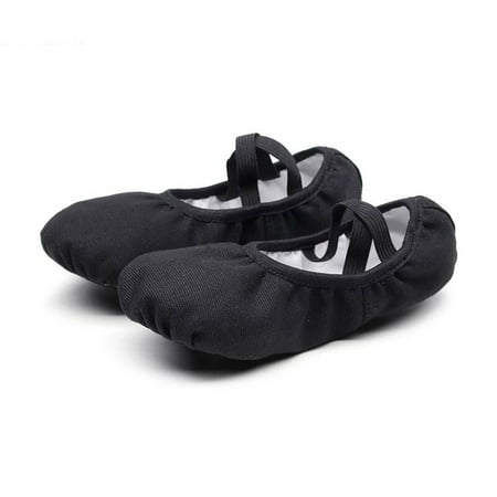 

HAWEE Girls Canvas Ballet Slippers Flats Full Soles Yoga Dance Shoes for Dancing