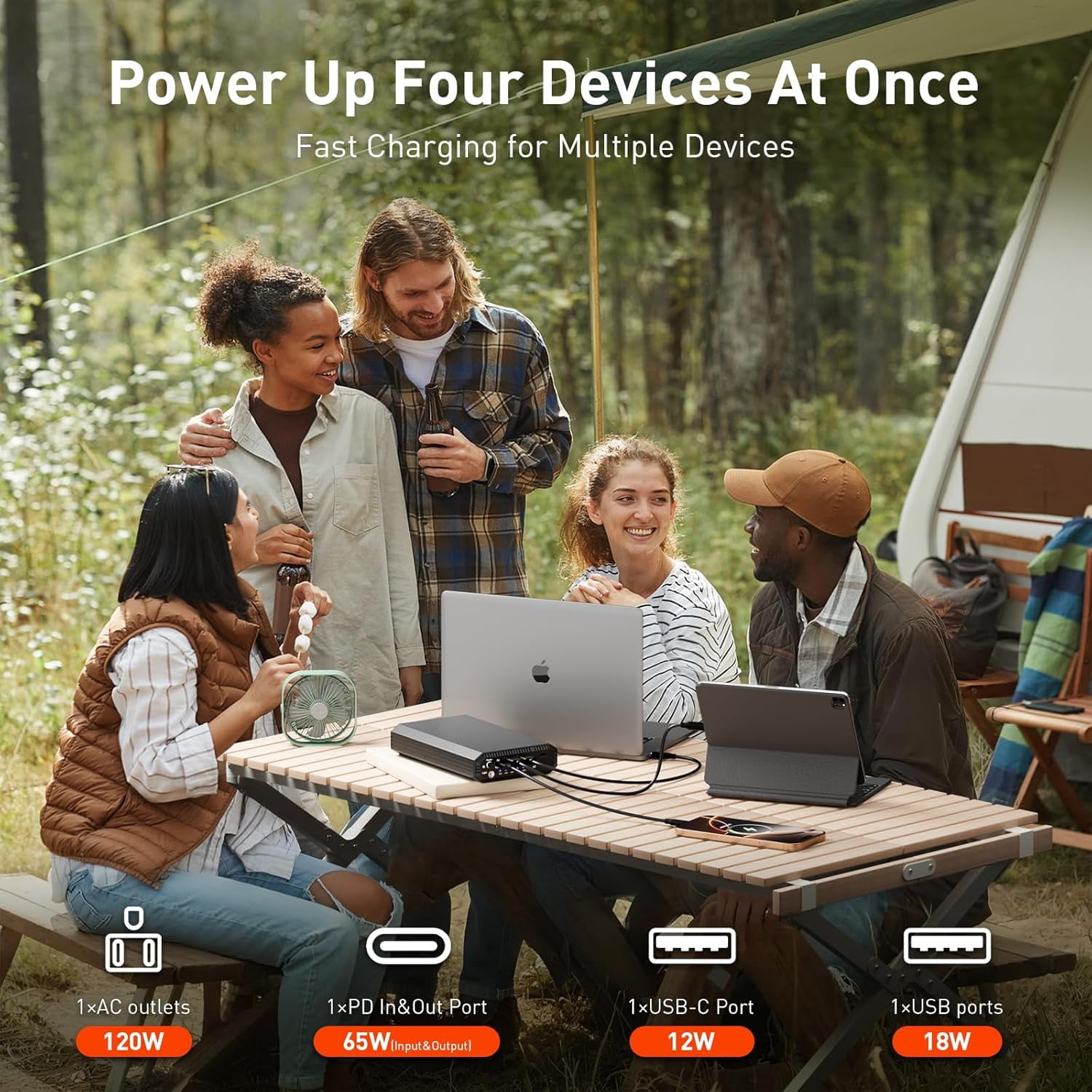 PADJYYUSZ P10 100W Portable Power Bank with AC Outlet - 27000mAh Laptop Power Bank for Laptop, Hunting and Outdoor Use