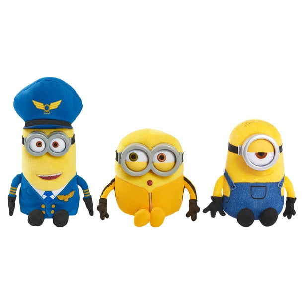 Illumination S Minions The Rise Of Gru Small Plush 3 Pack Bundle Pilot Kevin Kung Fu Bob And Stuart Ages 3 Walmart Com Walmart Com