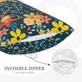thumbnail image 5 of Balery Blue Floral Bedding Queen Pillow Cases - Envelope Closure - Soft Brushed Microfiber Fabric - Shrinkage and Fade Resistant Pillow Cases-14"x20", 5 of 9